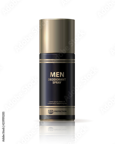 Vector 3d mockup glossy realistic jar container, batcher for packing spray, cosmetics products isolated. Front view