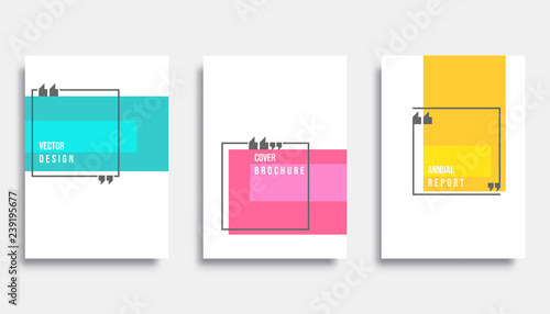 Abstract cover template design set. Vector illustration.