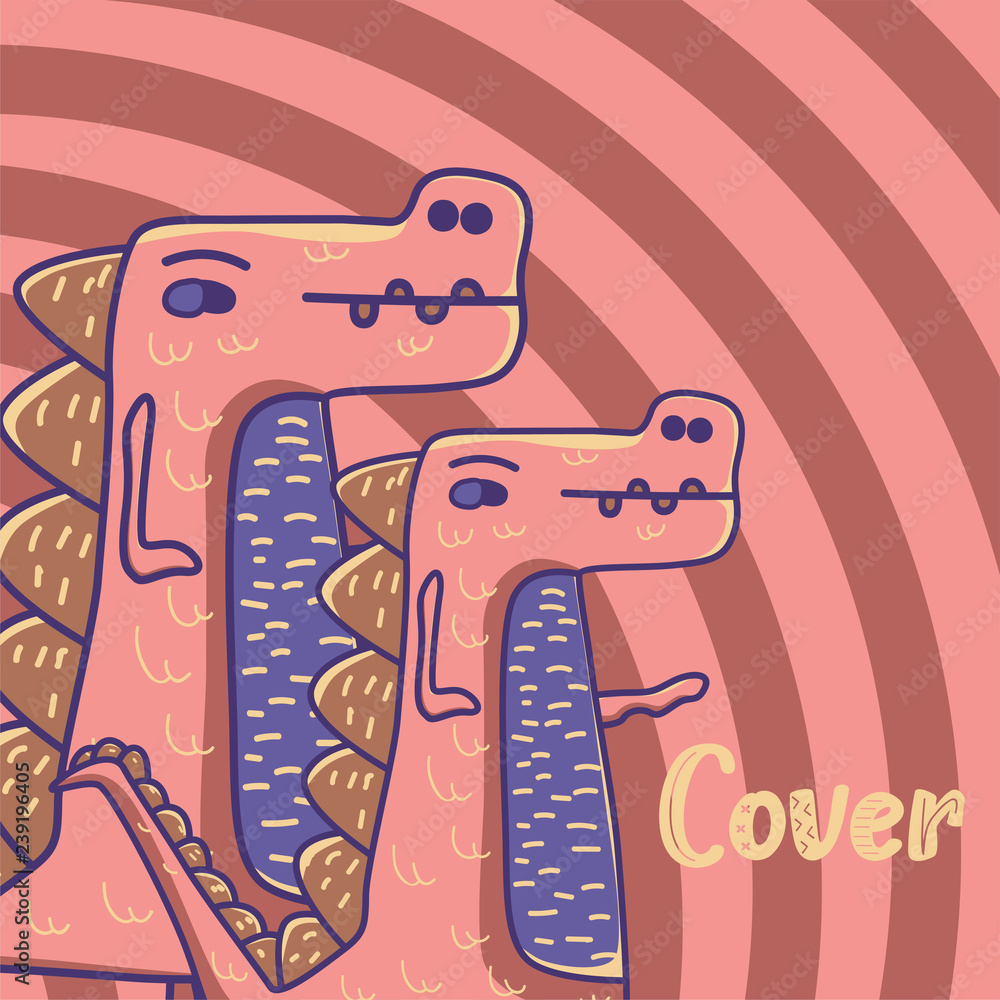 cute dinosaur drawn as vector for kids fashion – Vector