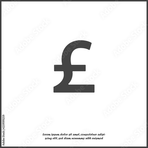 Vector image of a pound sign.  Vector illustration pound icon on white isolated background. Layers grouped for easy editing illustration. For your design.