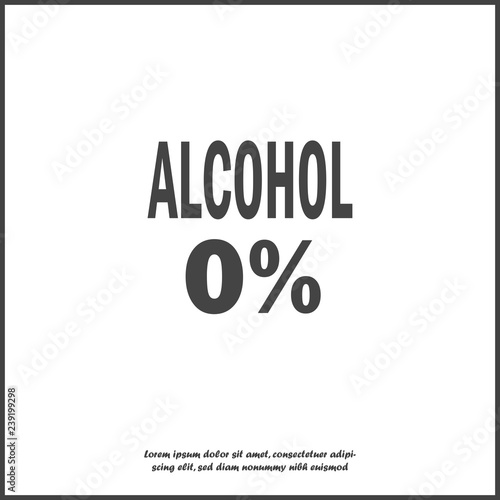 No alcohol. Vector icon alcohol-free on white isolated background. Layers grouped for easy editing illustration. For your design.