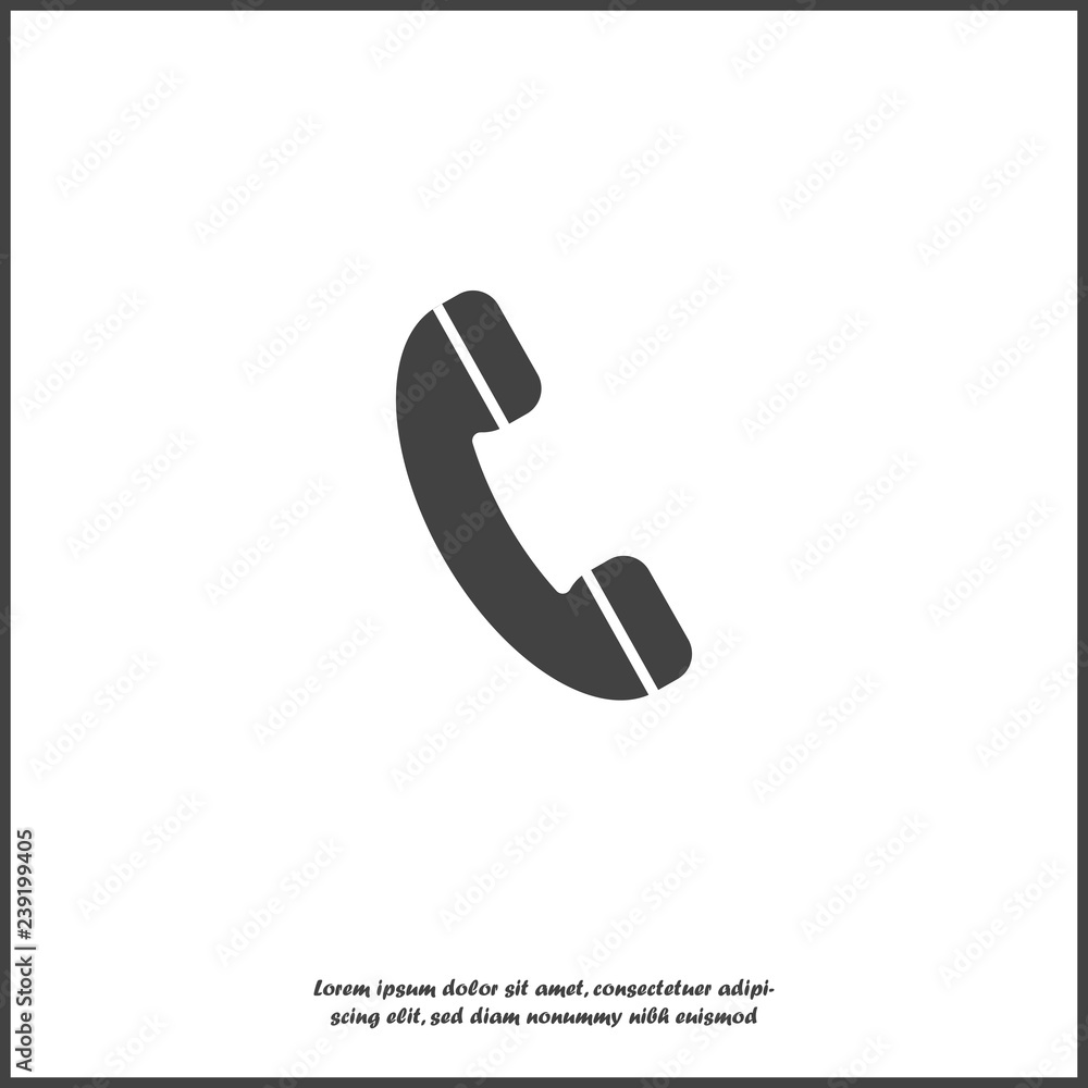 Handset vector icon. Phone icon in flat style on white isolated background. Layers grouped for easy editing illustration. For your design. Handset vector icon. Phone icon in flat style on white isolated background. Layers grouped for easy editing illustration. For your design.