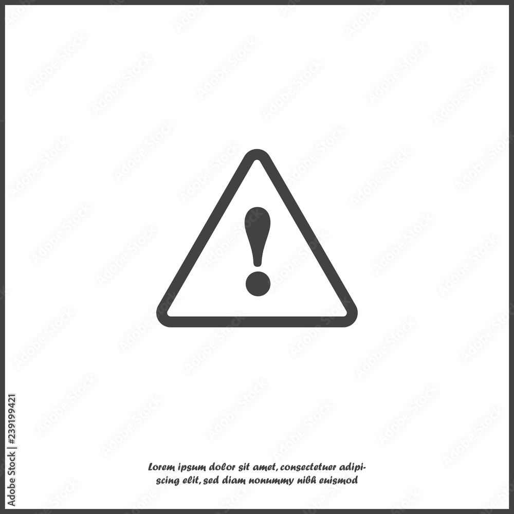 Danger sign flat icon on white background . Vector symbol of attention caution. Exclamation hazard warning attention. Layers grouped for easy editing illustration. For your design. Danger sign flat icon on white background . Vector symbol of attention caution. Exclamation hazard warning attention. Layers grouped for easy editing illustration. For your design.