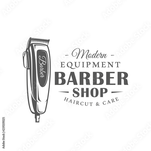 Barbershop label isolated on white background