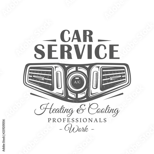 Car service label isolated on white background