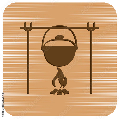 Fire and pot icon