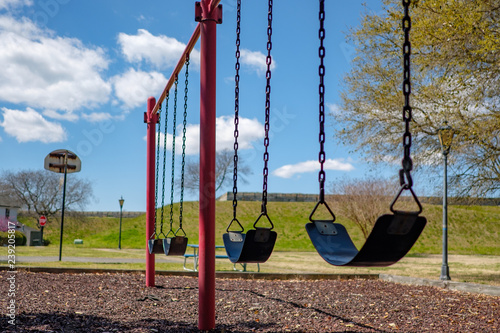 empty swing on the playground