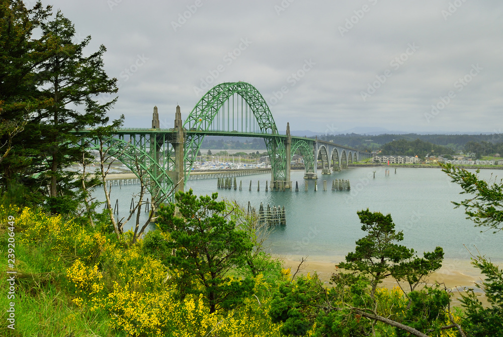 Bridge over river. Newport. Oregon. USA Bridge over river. Newport. Oregon. USA