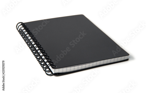 black notepad isolated on white background