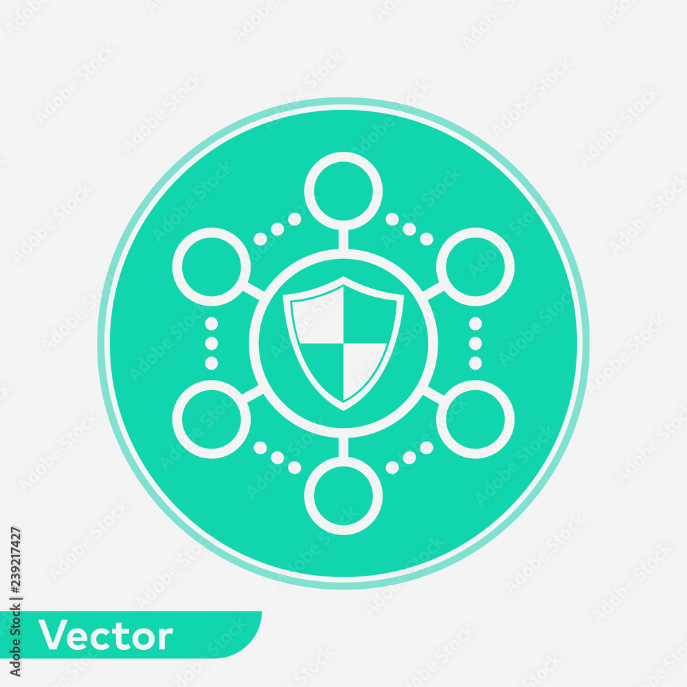 Obraz premium Network protection vector icon sign symbol