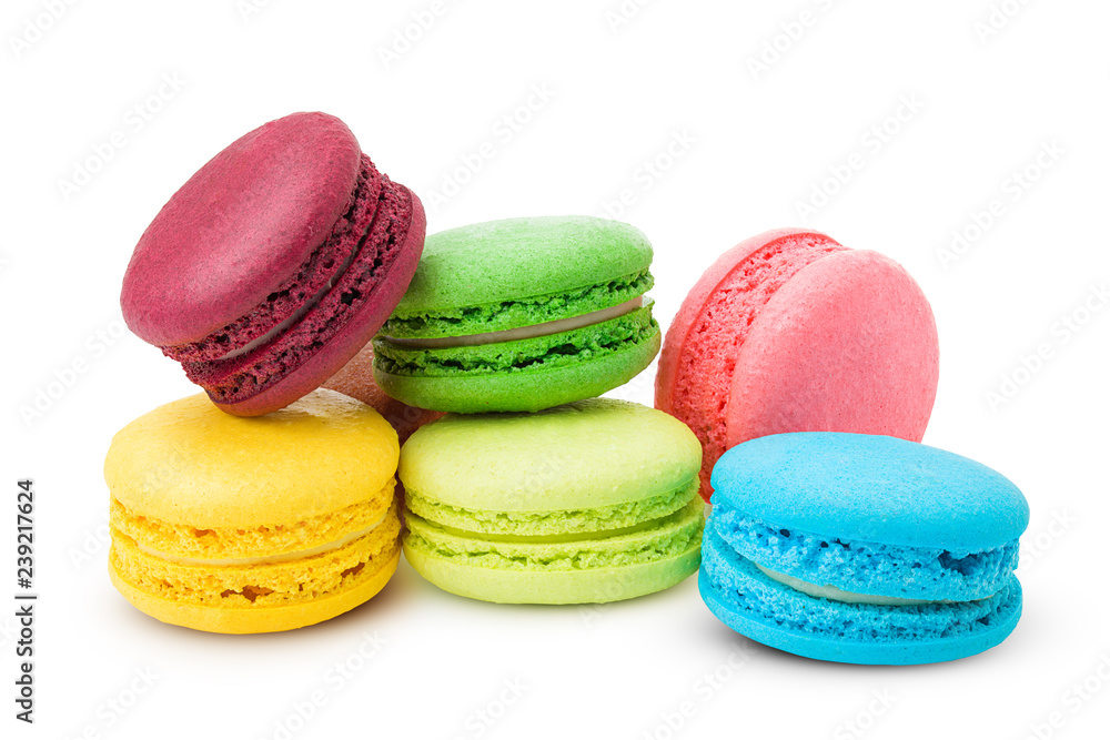 macaroons isolated on white background, clipping path, full depth of field macaroons isolated on white background, clipping path, full depth of field