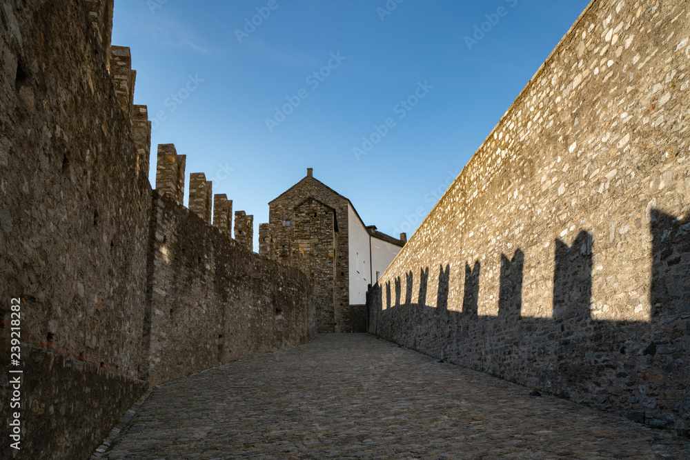 Obraz premium Stone walls of Castelgrande in Bellinzona, Switzerland