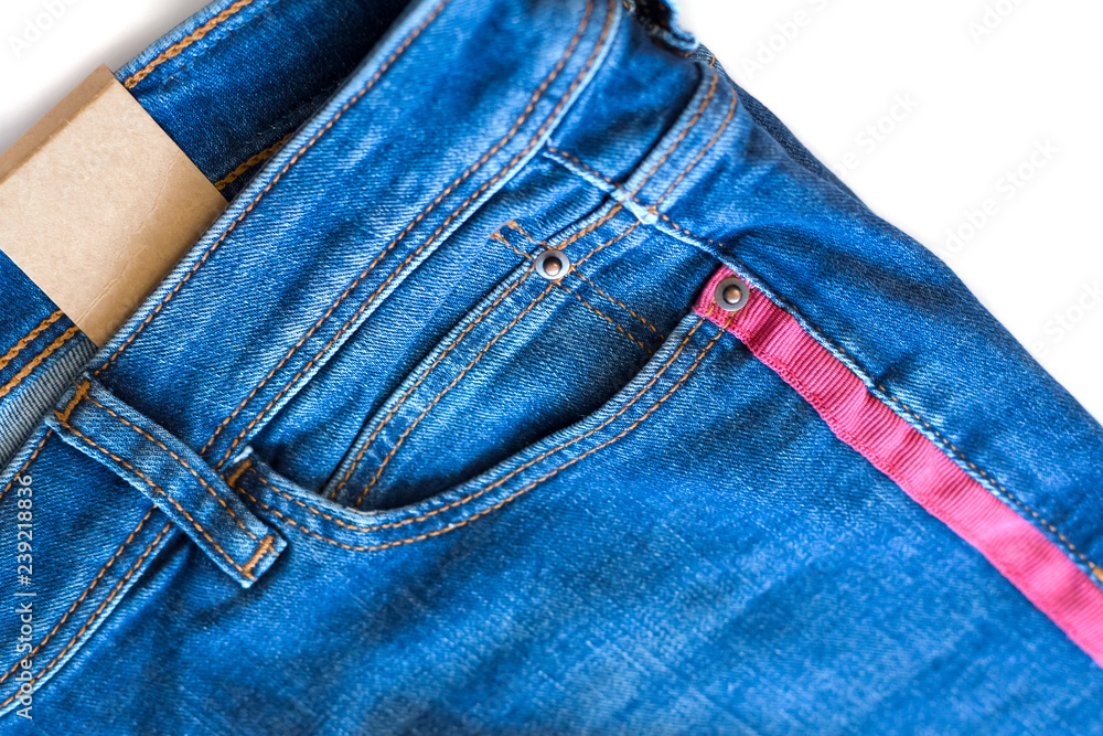 Blue jean with red stripe store