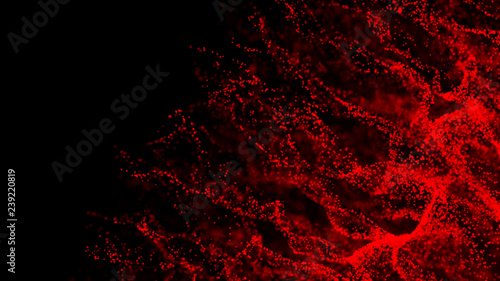 Abstract background of data flow. Dust particles.Futuristic technology element. 3D rendering.