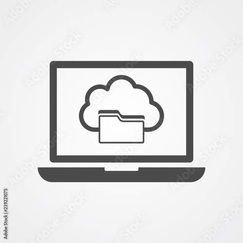 Cloud computing vector icon sign symbol