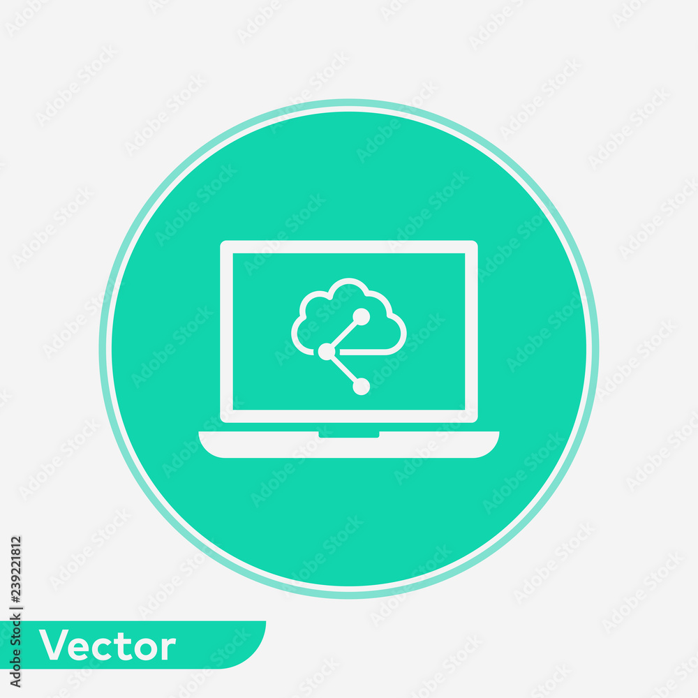 Cloud computing vector icon sign symbol Cloud computing vector icon sign symbol