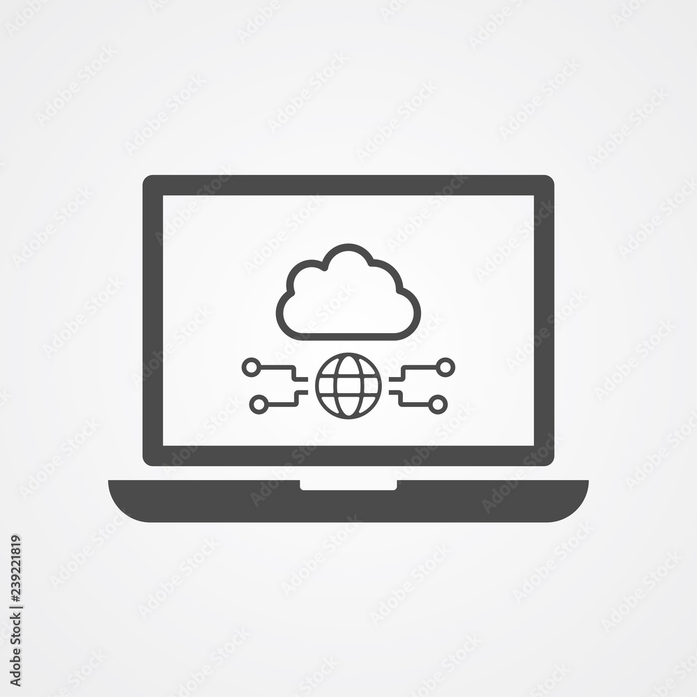 Cloud computing vector icon sign symbol Cloud computing vector icon sign symbol