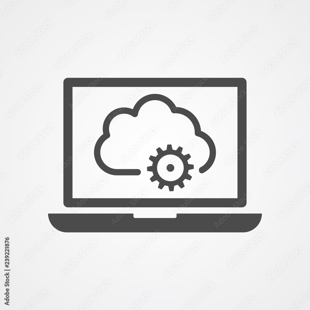 Cloud computing vector icon sign symbol Cloud computing vector icon sign symbol