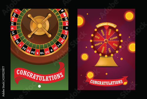Fortune wheel vector spin game casino roulette with arrow congratulation for lucky winner backdrop fortunate wheeled lottery bet set illustration background