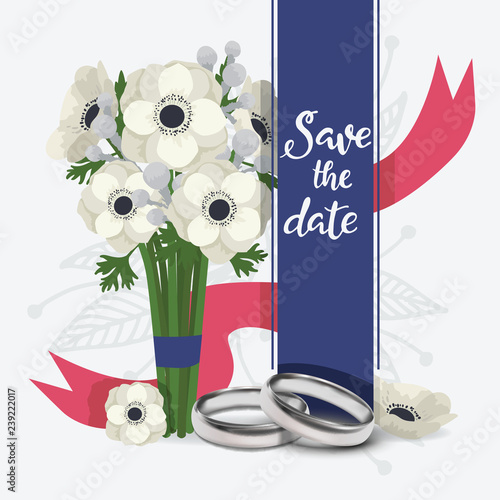 Wedding rings vector wed shop of engagement symbol golden silver jewellery fo...