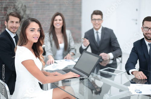 professional business team sitting at the office Desk