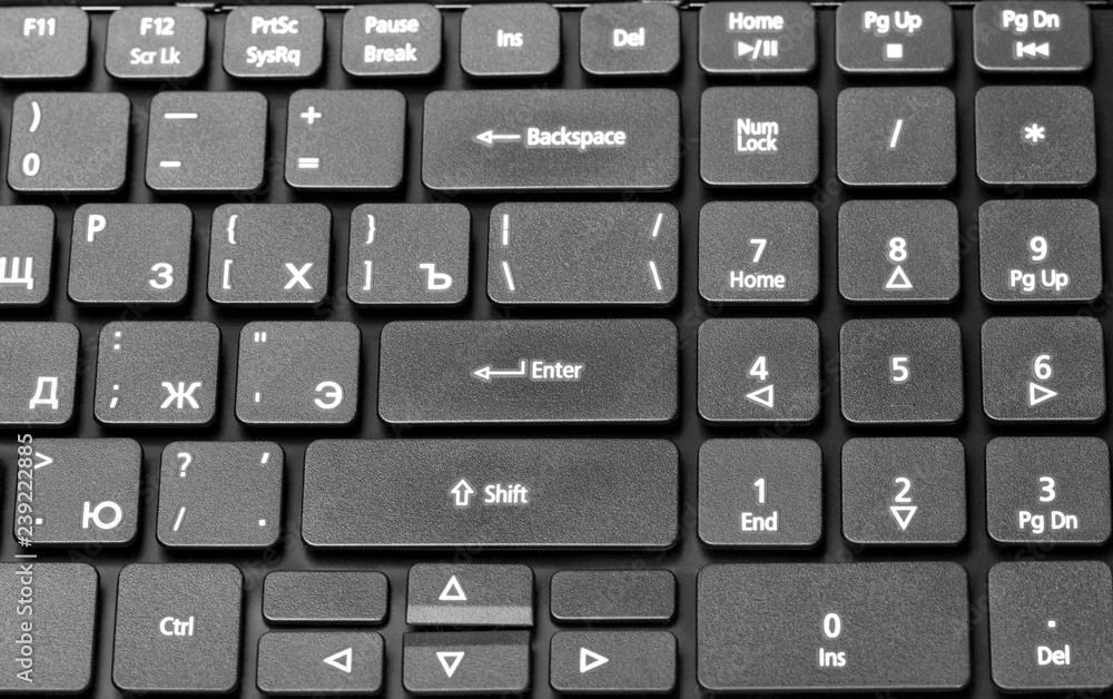 Electronic collection - laptop keyboard with key enter Electronic collection - laptop keyboard with key enter