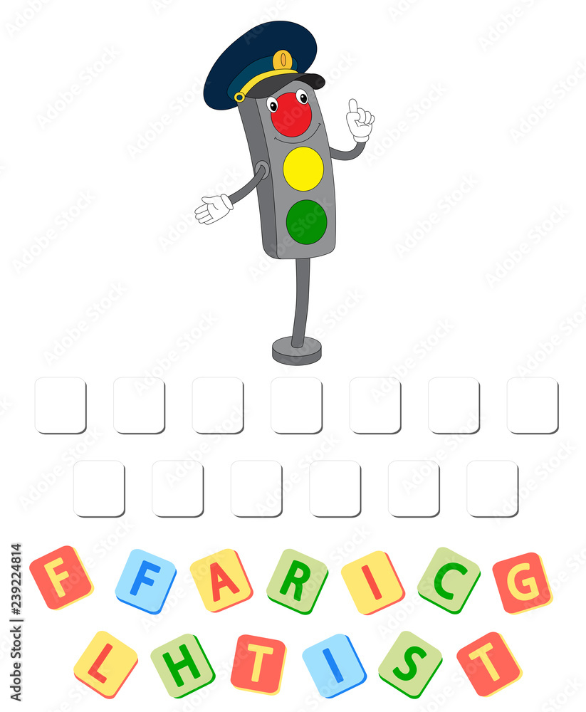 Cartoon traffic lights crossword Stock Vector Adobe Stock Cartoon traffic lights crossword Stock Vector Adobe Stock