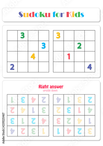 Sudoku for kids with colorful numerals