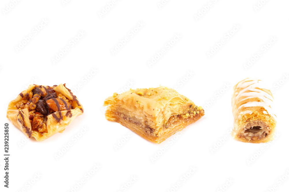 Classic Baklava on a White Background Classic Baklava on a White Background
