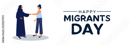 Migrants Day mix cultures welcome concept