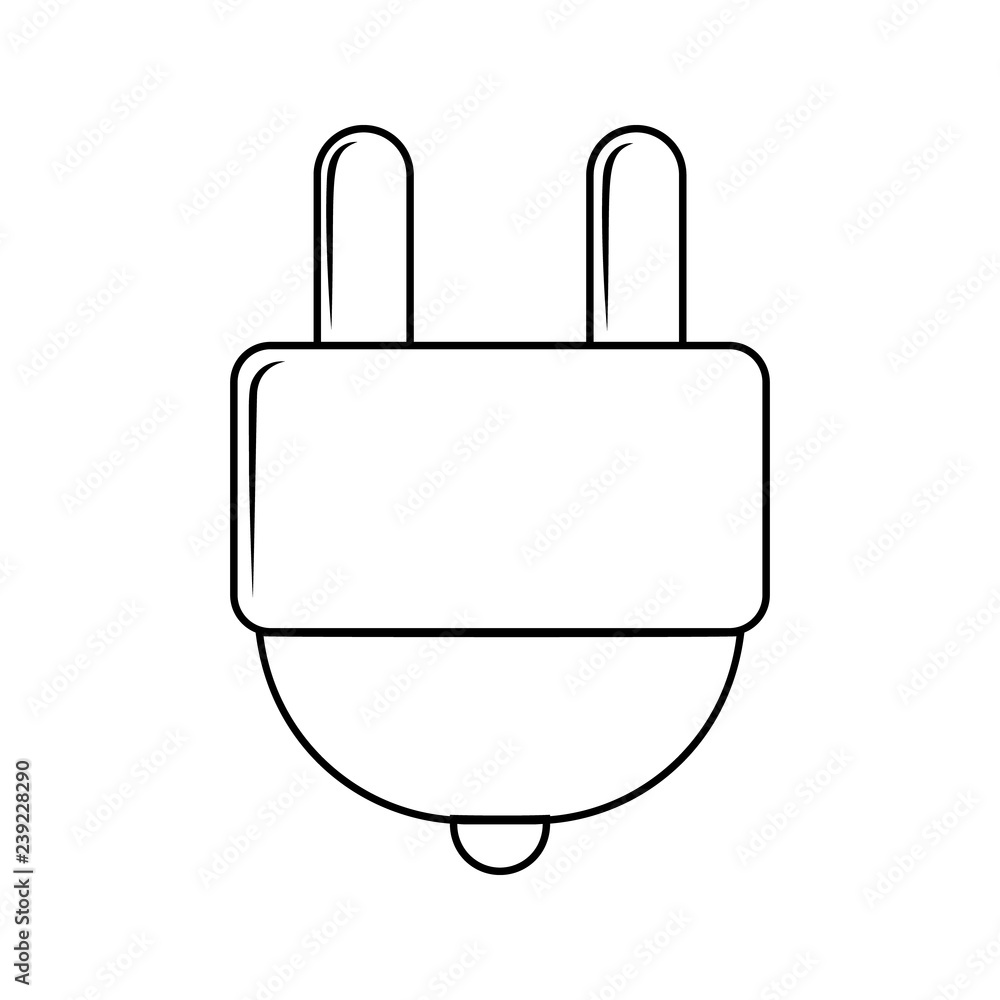 electrical plug icon. Element of cyber security for mobile concept and web apps icon. Thin line icon for website design and development, app development