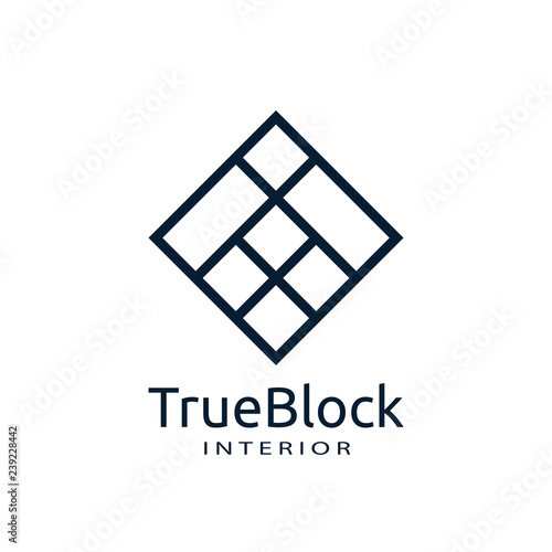 tile wall logo icon for carpet, floor, ceramic industry. hexagon square abstract symbol. minimal sign concept design template vector illustration.