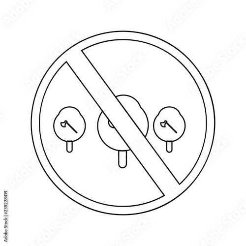 ban on cutting down trees icon. Element of Ecology for mobile concept and web apps icon. Thin line icon for website design and development, app development
