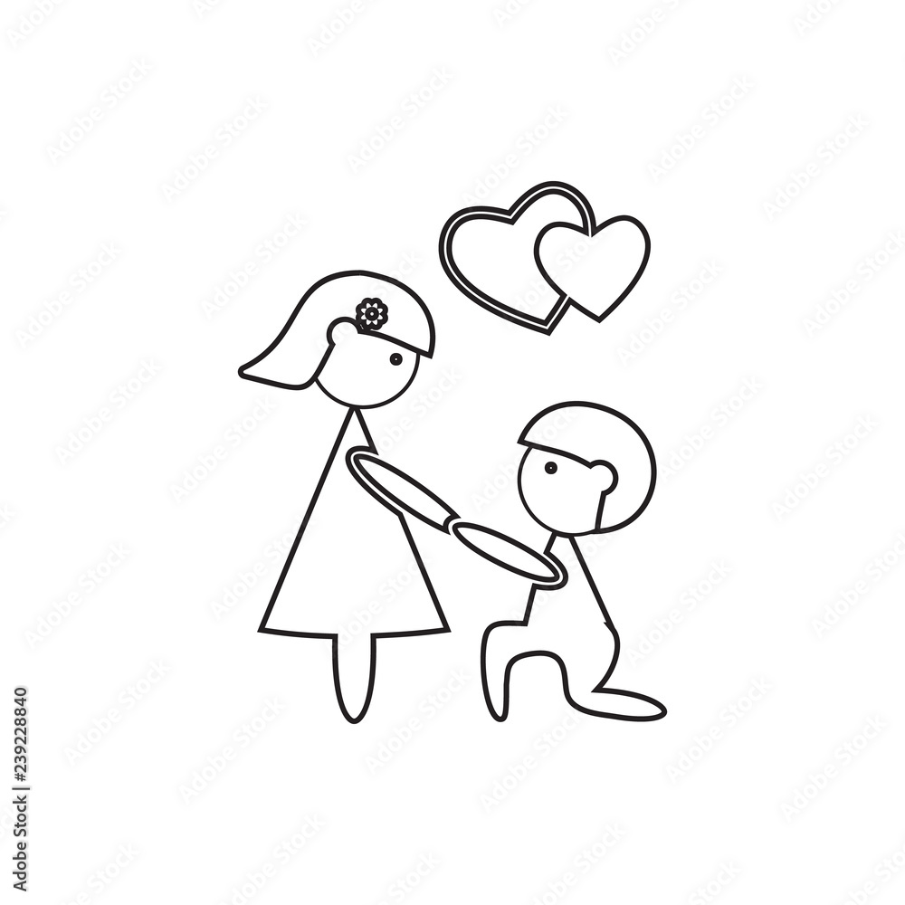 declaration of love icon. Element of Family for mobile concept and web apps icon. Thin line icon for website design and development, app development
