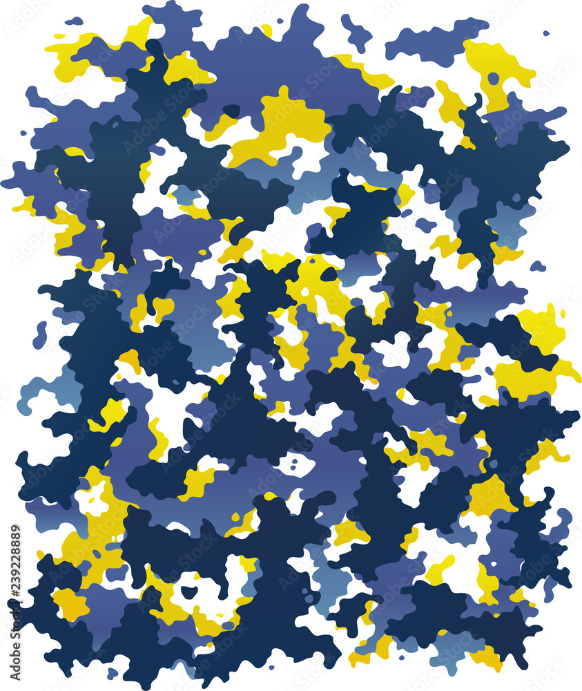 Digital blue and yellow camouflage. Digital blue and yellow camouflage.