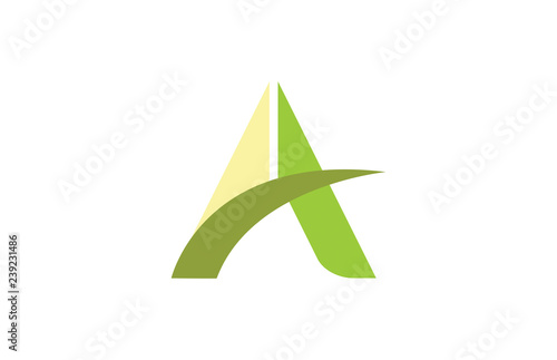 alphabet letter swoosh A logo icon design typography