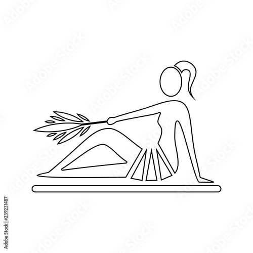 girl in the sauna icon. Element of SPA for mobile concept and web apps icon. Thin line icon for website design and development, app development