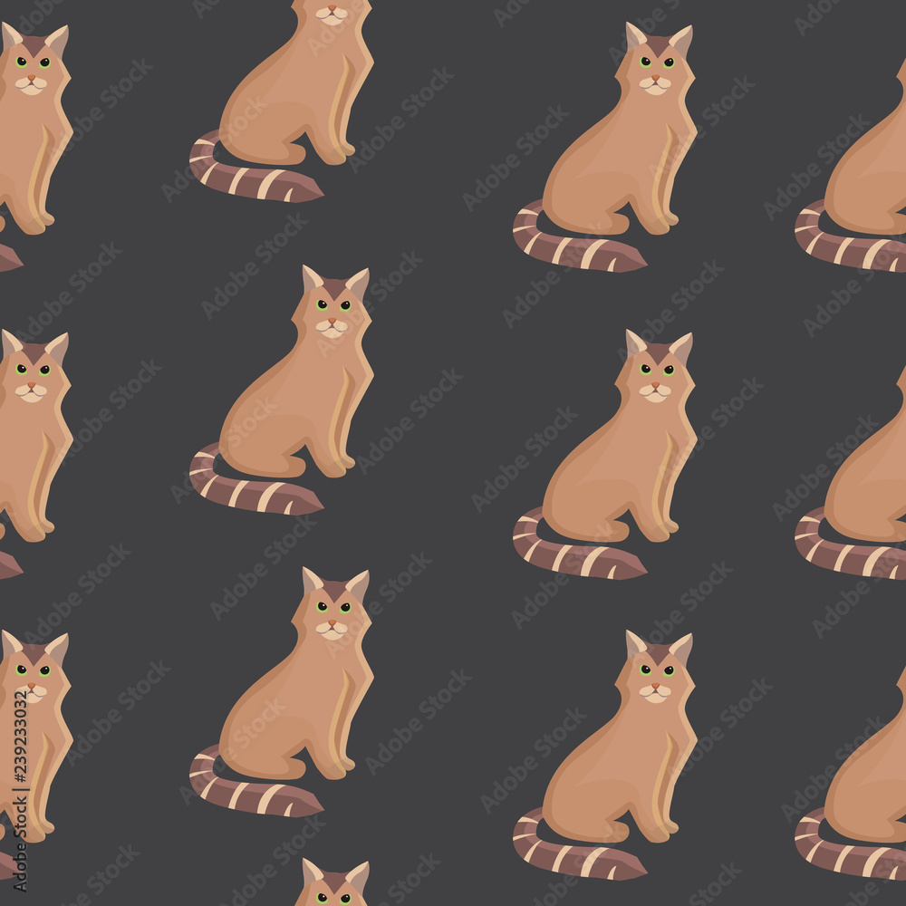 Vector cat seamless pattern. Cute kitten in cartoon style Vector cat seamless pattern. Cute kitten in cartoon style