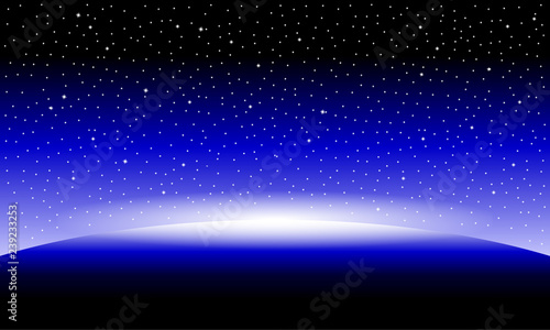 Planet and starry sky.