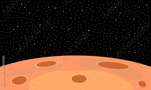 Planet and starry sky.