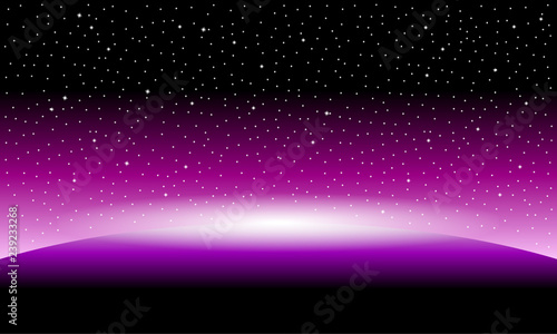 Planet and starry sky.