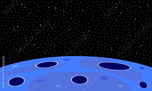 Planet and starry sky.