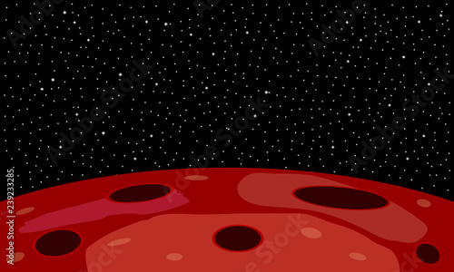 Planet and starry sky.