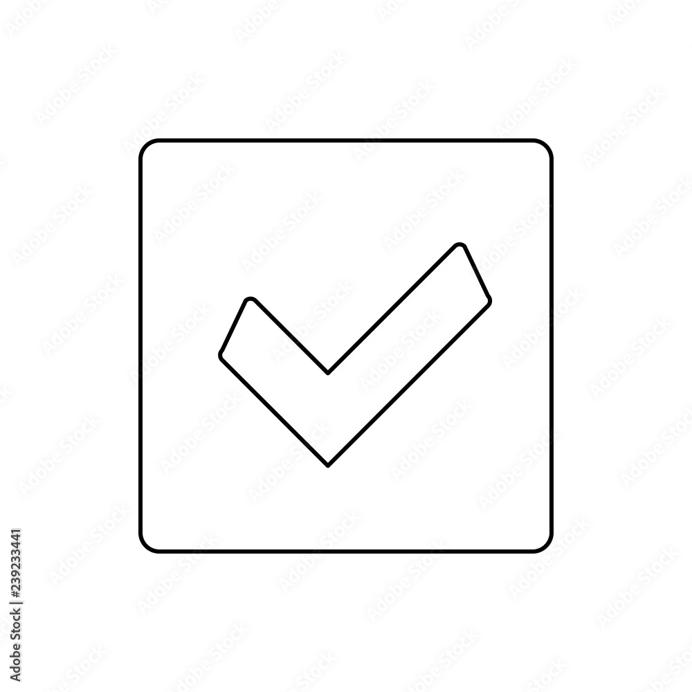 the sign is checked in the box icon. Element of web for mobile concept and web apps icon. Thin line icon for website design and development, app development the sign is checked in the box icon. Element of web for mobile concept and web apps icon. Thin line icon for website design and development, app development