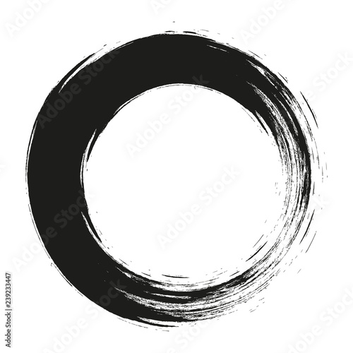 Grunge round with brush vector brush strokes circles
