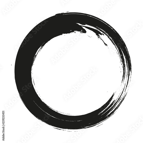 Grunge round with brush vector brush strokes circles