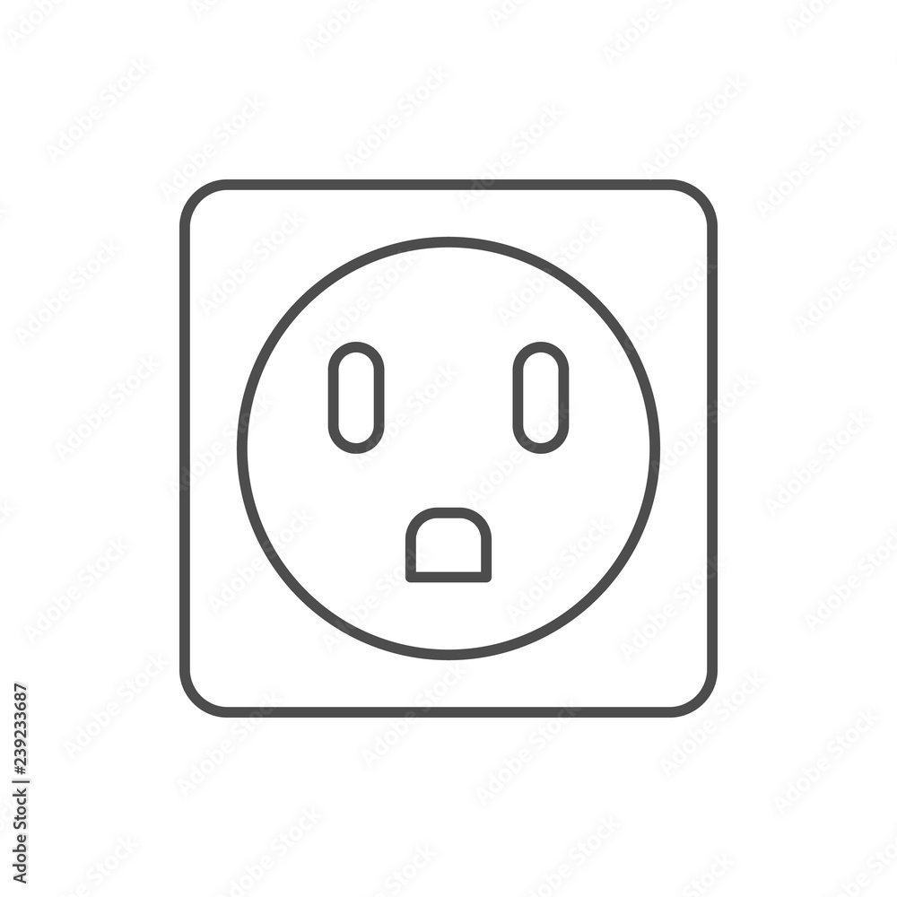 electric outlet icon. Element of web for mobile concept and web apps icon. Thin line icon for website design and development, app development electric outlet icon. Element of web for mobile concept and web apps icon. Thin line icon for website design and development, app development