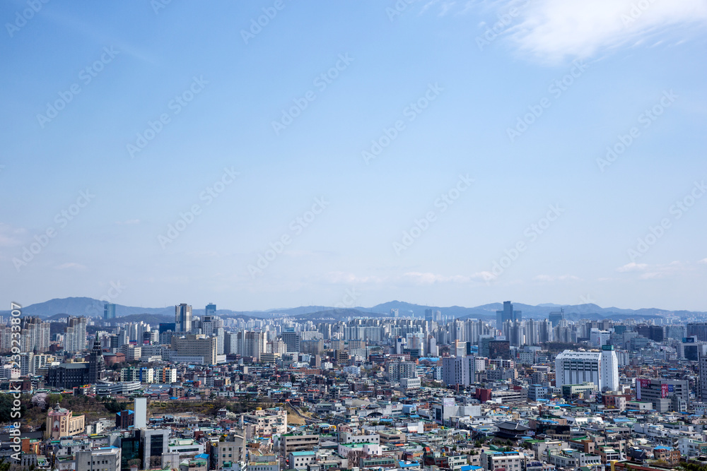 The city landscape of Suwon, Korea.