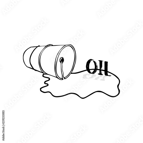 Oil drum container. Barrel with sign flat vector icon. EPS 10