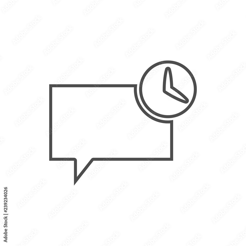 bubbles communicating with the clock icon. Element of web for mobile concept and web apps icon. Thin line icon for website design and development, app development bubbles communicating with the clock icon. Element of web for mobile concept and web apps icon. Thin line icon for website design and development, app development